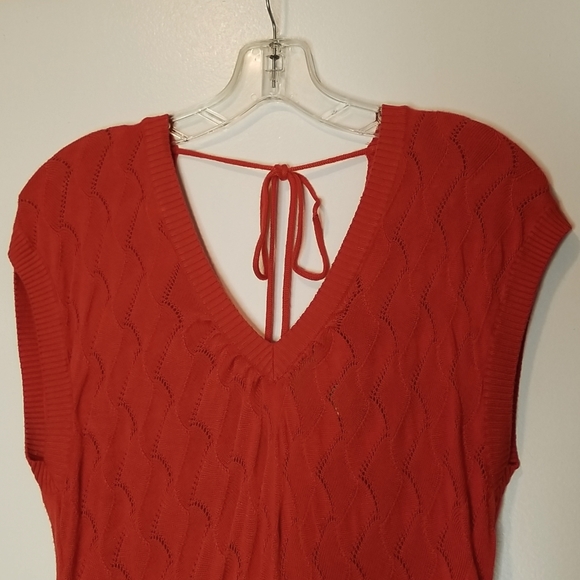 Bamboo Traders Orange Knit Sweater Blouse Women's Size S - Picture 2 of 7